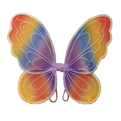 21Fashion Damen Regenbogenfarbene Feenflügel für Mädchen, Buchwoche, Partykleidung, ausgefallene Feenflügel, Einheitsgröße (42 x 45 cm) von 21Fashion