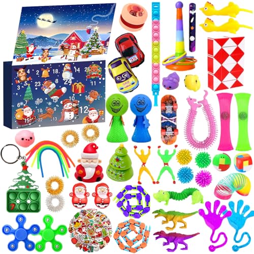 Fidget Toys Adventskalender 2024, Adventskalender 2023 Kinder Fidget Toys für Mädchen Jungen, 24-Tage-Countdown Weihnachten Stressabbau Anti-Angst Sensorisches Spielzeug Set von 23GUANYI