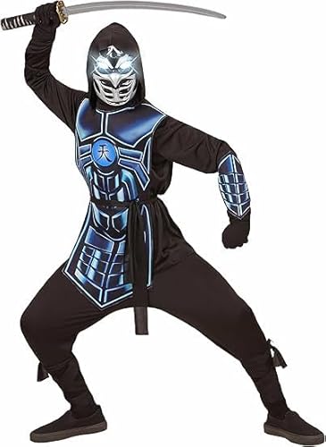 24costumes Kinderkostüm Cyber Ninja – Futuristisches Kämpfer-Kostüm für Jungen und Mädchen – Ideal für Fasching, Karneval & Halloween (140) von 24costumes