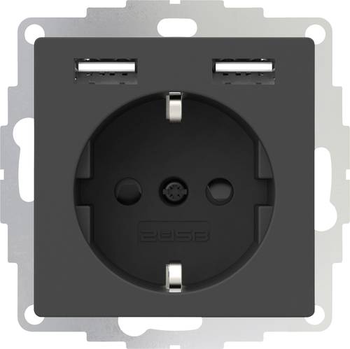 2USB 2U-449351 Unterputz-Steckdose VDE, mit USB, erhöhter Berührungsschutz IP20 Anthrazit von 2USB