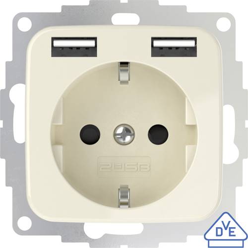 2USB 2U-449399 Unterputz-Steckdose mit USB Creme-Weiß von 2USB