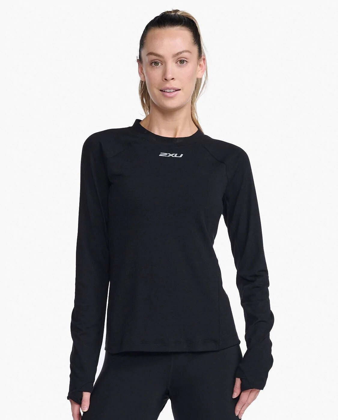 2XU Ignition Base Layer Langärmeliges Top, Black/Silver Reflective, S von 2XU