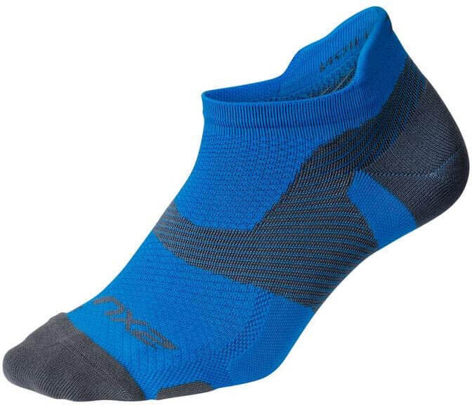 2XU Vectr Light Cushion No Show Socken, Vibrant Blue/Grey, M von 2XU