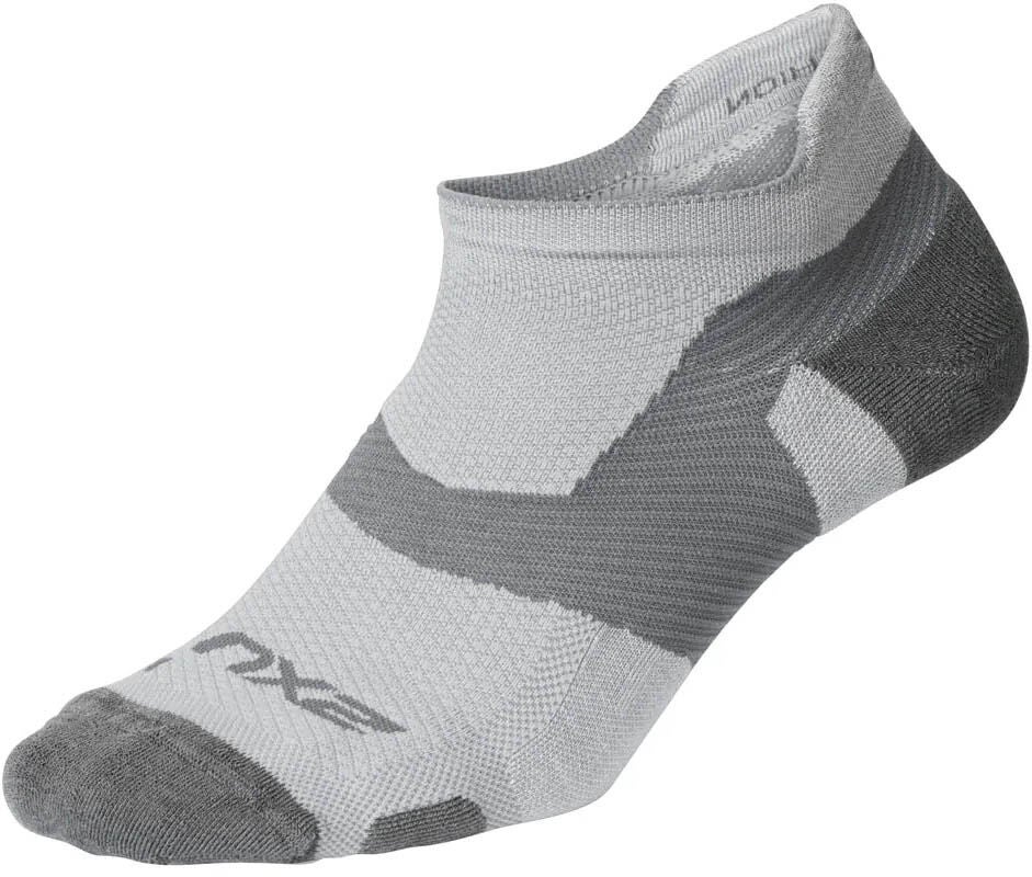 2XU Vectr Merino Light Cushion No Show Socken, Grau, M von 2XU