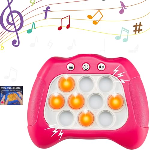 Pop It Spiel, Plopper Spielzeug, Fidget Toys, Pop Up Elektronische Spiele, Pop It Game, Bubble Push It Puzzle, Sensory Toys, Antistress, ADHD und Autismus (Rosa) von 2iX