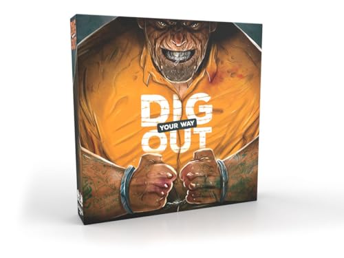 Dig Your Way Out – Gesellschaftsspiel – Strategie – Wer kommt als erstes aus dem Gefängnis – zum Spielen zwischen Freunden – Spiel für Erwachsene, Jugendliche – ab 16 Jahren – für 2 bis 6 Spieler von Borderline Editions