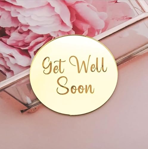 3 Little Desserts Get Well Soon Cupcake-Topper – Gravierte Scheiben – Recovery Wishes Cupcake Topper – Cupcake-Scheiben für Wünsche – Acryl-Spiegel-Kuchenaufsatz – 6er-Set von 3 LITTLE DESSERTS