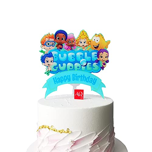 Bubble Guppies Happy Birthday Kuchenaufsatz aus Acryl, für Kinder, elegante Dekoration von 3 LITTLE DESSERTS