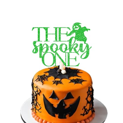 The Spooky One Cake Topper - Halloween Cake Topper - Halloween Themed Cake Topper - Pumpkin Party Supplies Halloween Cake Decoration (Grün) von 3 LITTLE DESSERTS