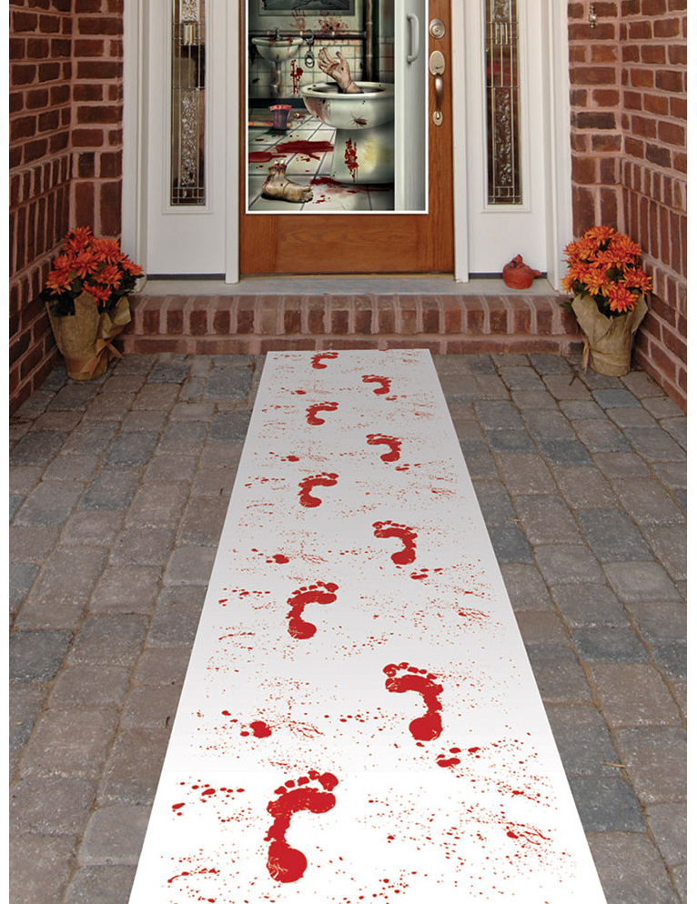 Blutige Füsse Läufer Halloween Party-Deko weiss-rot 61x304cm Blutige Füsse Läufer Halloween Party-Deko weiss-rot 61x304cm von 360 DEGREES