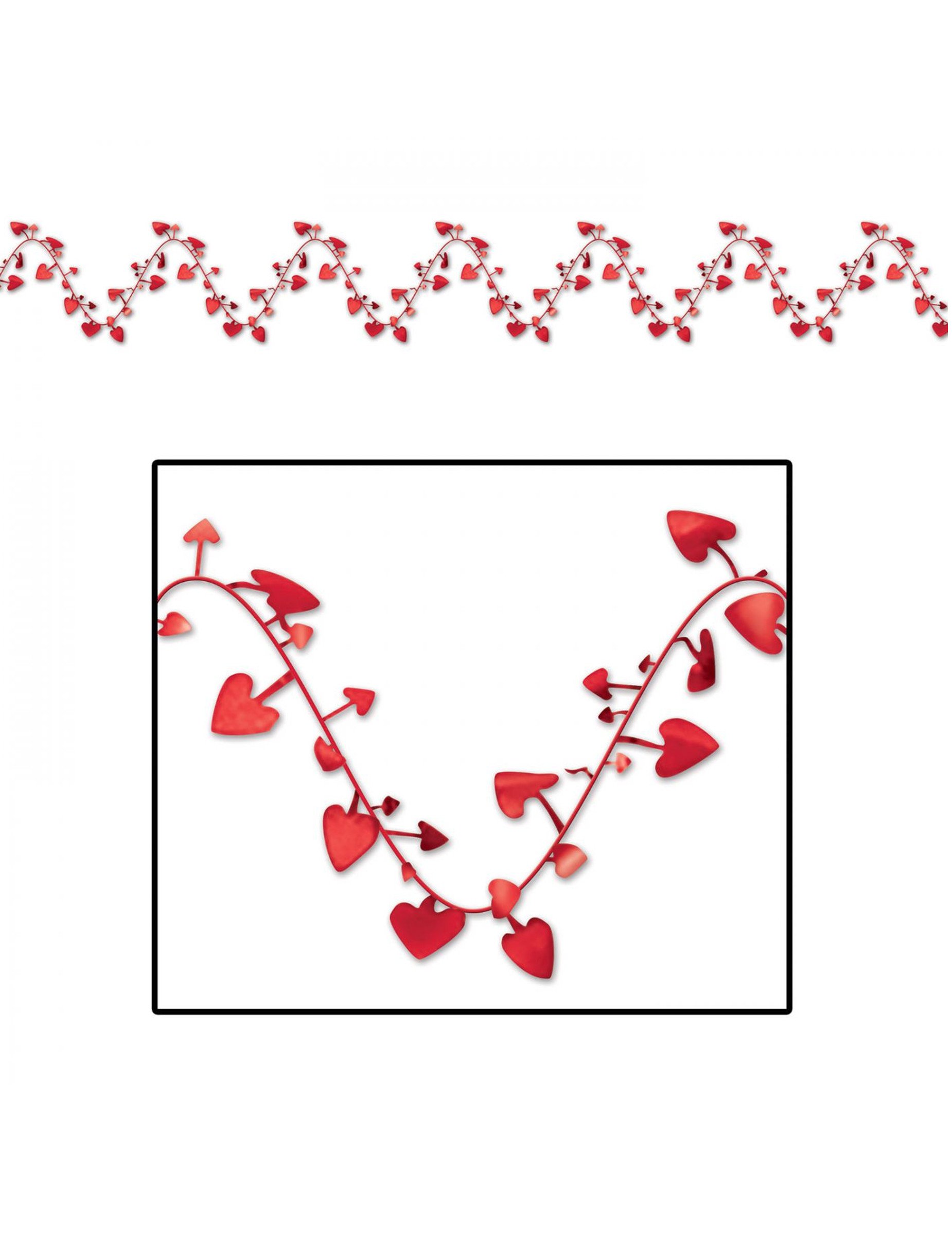 Herz-Girlande Valentinstag Dekoration rot 7 m von 360 DEGREES