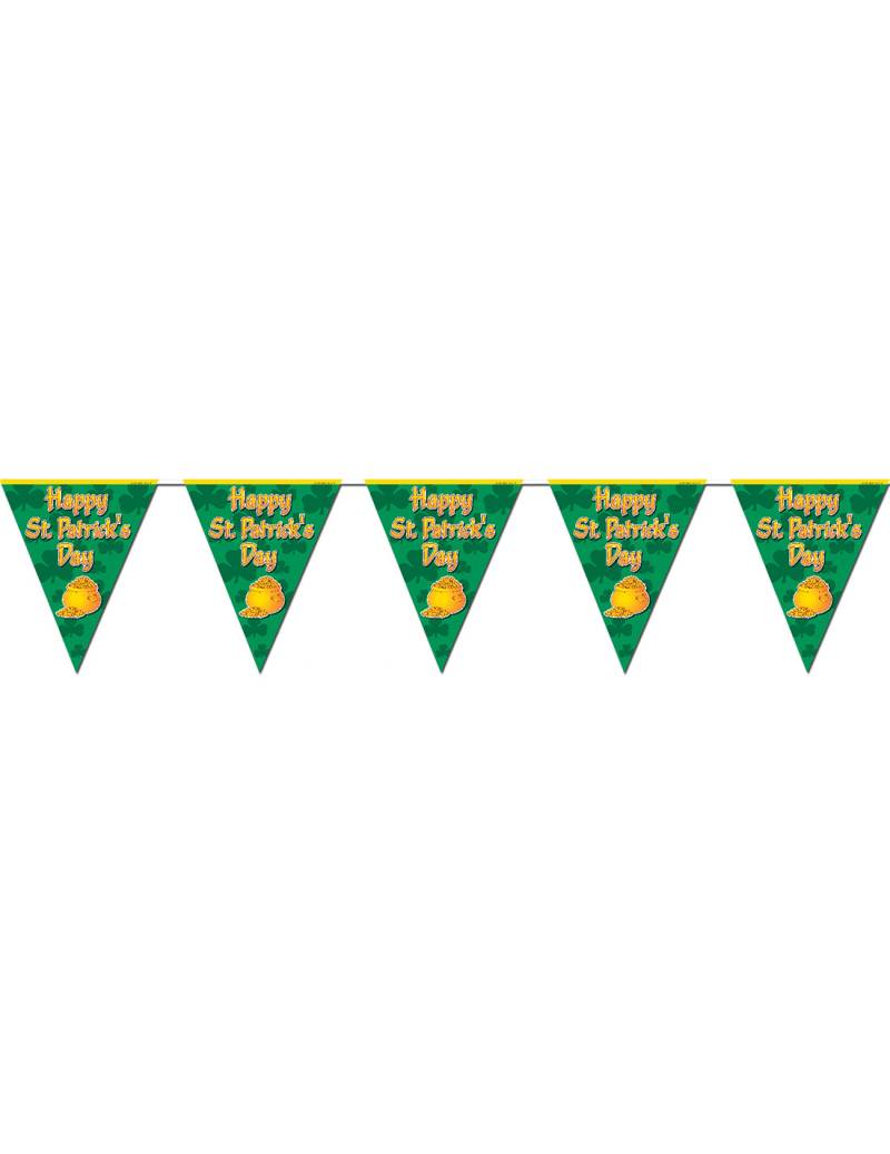 St. Patrick's Day Wimpel-Girlande Goldtopf-Motiv grün-gold 360x25cm von 360 DEGREES