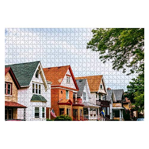 Jigsaw Puzzle 1000 Stück American Homes Milwaukee Lower East Side Kinderpuzzle Jungen Brain Challenge Puzzle Für Kinder Unterhaltungsspielzeug Puzzlesets Dekompression von 385