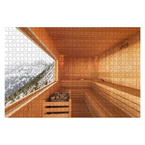 Puzzle 1000 Teile Sauna Mit Blick Auf Die Verschneiten Berge Tiere Puzzles Geschenk Puzzlesets Dekompression Mehrfarbig Klassische Puzzles von 385