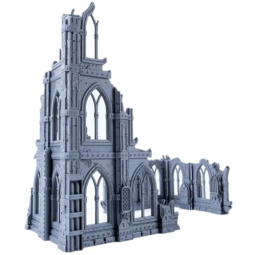 3D Vikings Serie Gothic Ruins – Set 1: Dreistöckiges ruiniertes Gebäude und angrenzender Überrest im ersten Stock, 28/32 mm Maßstab von 3D Vikings