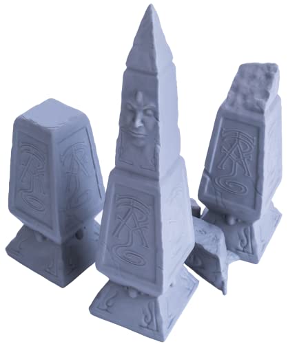 High Elves Ancient Waystones Perfect for Age of Sigmar, Dungeons and Dragons, Warhammer (3er Set) von 3D Vikings