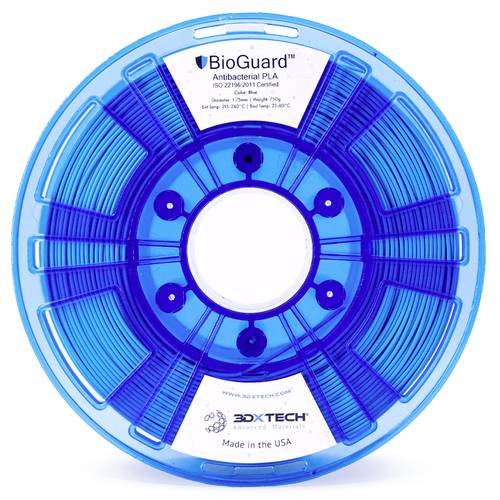 3D Xtech PLA8010750BL8 Bioguard Antibacterial Filament PLA antibakteriell, geringerer Kunststoffgeha von 3D Xtech