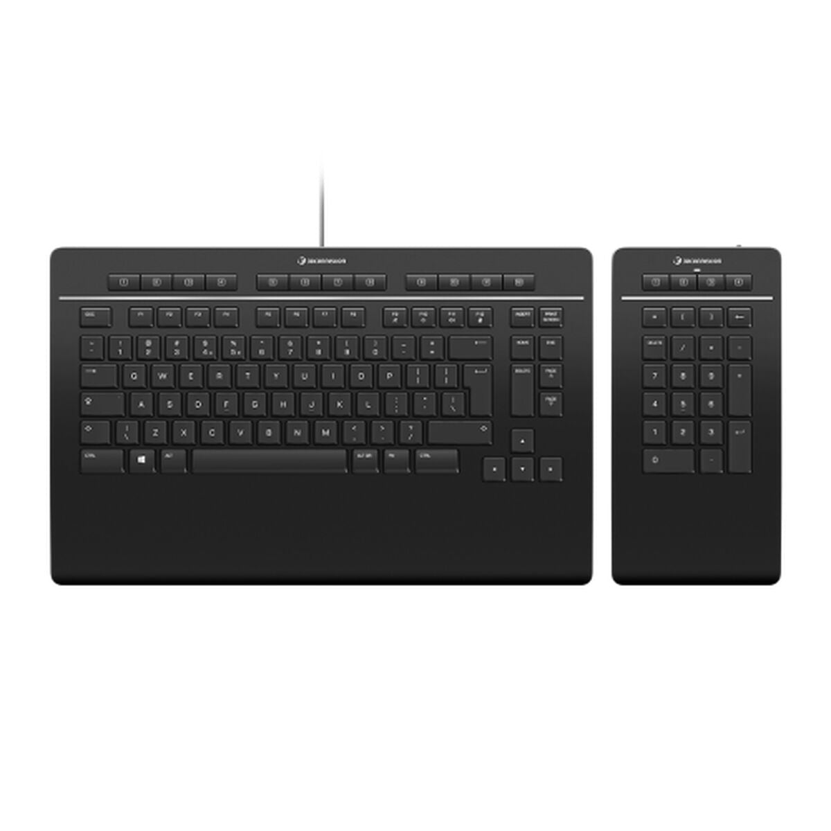 Tastatur 3Dconnexion Keyboard Pro with Numpad Schwarz Qwerty Spanisch von 3Dconnexion