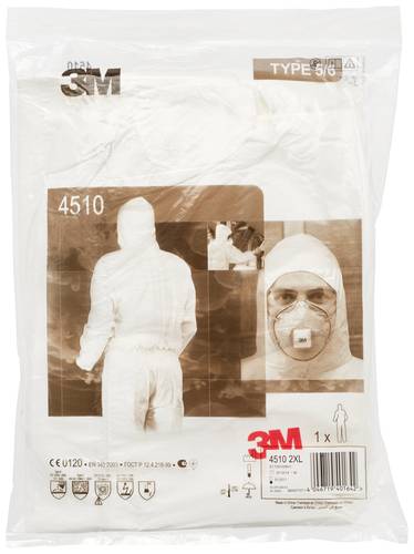 3M 4515W3XL Schutzanzug 4515 Kleider-Größe: XXXL Weiß von 3M