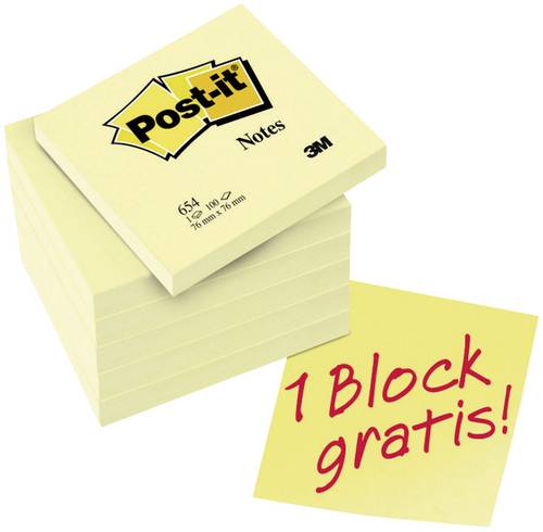 Post-it Haftnotiz 7100199885 76mm x 76mm Gelb 600 Blatt von Post-It