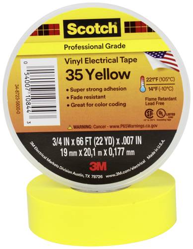 Scotch Scotch™ 35 SCOTCH35-19X20YE Isolierband Scotch® 35 Gelb (L x B) 20m x 19mm 1St. von Scotch