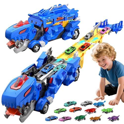 3T6B Dinosaurier Transport Truck Spielzeug Autos für Kinder mit 12 Mini Cars, 2 in1 Folding tragbares Rennbahn Spielzeugauto für Kinder ab 3-5 Jahren 3T6B Dinosaurier Transport Truck Spielzeug Autos für Kinder mit 12 Mini Cars, 2 in1 Folding tragbares Rennbahn Spielzeugauto für Kinder ab 3-5 Jahren von 3T6B