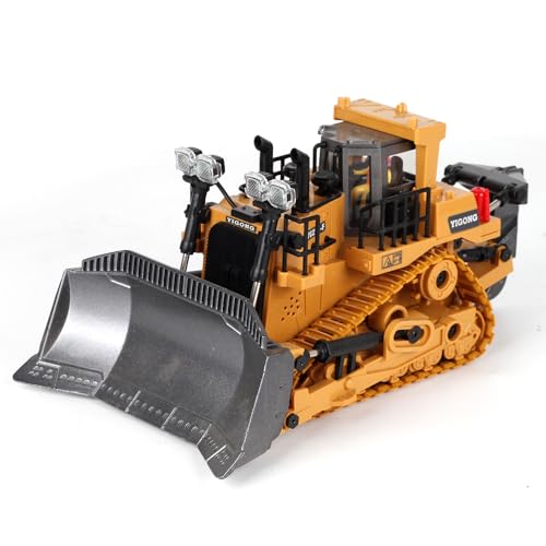 3T6B Ferngesteuerter RC Bulldozer,1:24 Legierungen Baufahrzeug mit Funktionen Licht und Sound, inkl. Batterien und Fernsteuerung, für Jungen und Mädchen von 3T6B