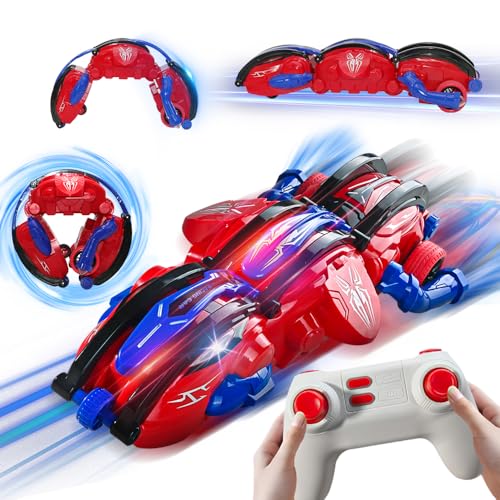 3T6B Ferngesteuerter Rollen Auto, 2,4 GHz RC Drift Auto mit 360° drehbar, LED Leuchten, Umwandlung mit einem klick, Wiederaufladbares RC Auto Geschenke Junge 6-12 Jahre Outdoor Spielzeug RC Car von 3T6B