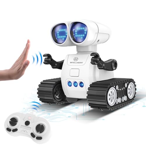 3T6B Ferngesteuerter Roboter Kinder Spielzeug,Interaktive Gegensprechanlage verfügbar, mit Auswechselbaren LED-Augen, Programmierbarer Tanz Gestensensors RC Roboter,Geschenke für Jungen und Mädchen von 3T6B