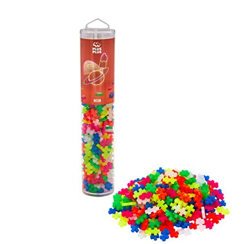 Plus-Plus 9604186 Mini Tiere Geniales Konstruktionsspielzeug, Tube Neon Mix, Bausteine-Set, Teile, bunt, 240 Pieces von Plus-Plus