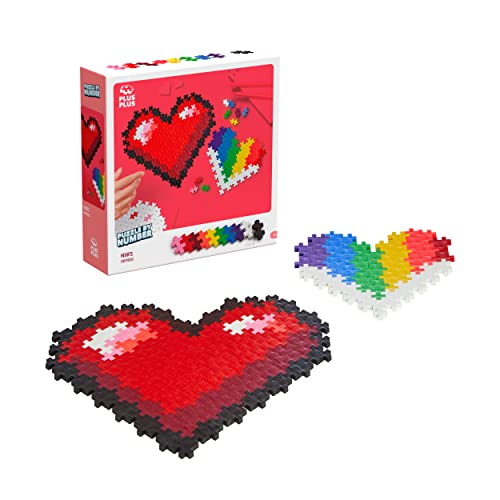 Plus-Plus 9603911 Geniales Konstruktionsspielzeug, Puzzle Herz, Kreativ-Bausteine, 250 Teile, Mehrfarbig, Mini, 300.3911 von Plus-Plus