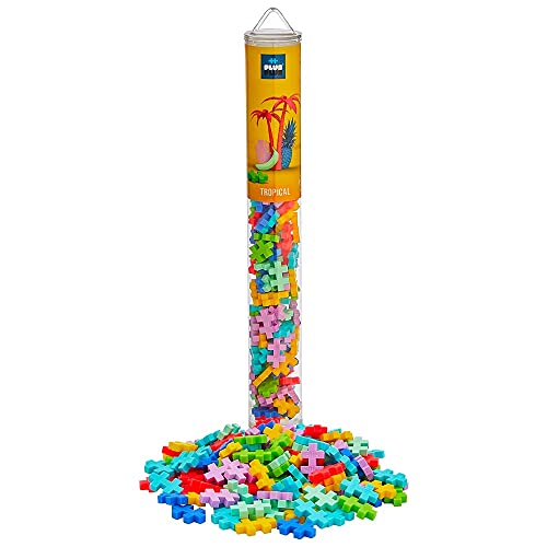 Plus-Plus 9604264 Geniales Konstruktionsspielzeug, Tropical, Kreativ-Bausteine Tube, 100 Teile, Mehrfarbig, Mini, 300.4264 von Plus-Plus