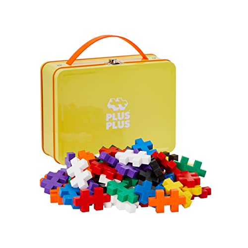 Plus-Plus Geniales Konstruktionsspielzeug, Big Box Basic, Bausteine-Set in praktischer Metallbox mit Henkel, 70 Teile von Plus-Plus