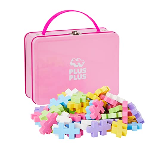 Plus-Plus 9603275 Princess Tiere Geniales Konstruktionsspielzeug, Big Box Pastel, Bausteine-Set in praktischer Metallbox mit Henkel, 70 Teile, bunt von Plus-Plus