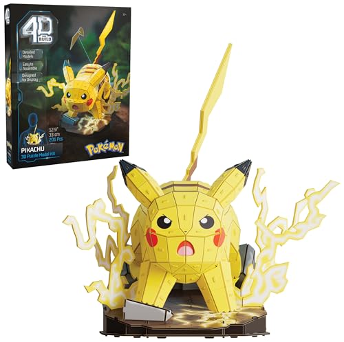 4D Build - Pokémon Pikachu - detailreicher 3D-Modellbausatz aus hochwertigem Karton, 201 Teile, leicht zu Bauen, ab 12 Jahren, Rot 4D Build - Pokémon Pikachu - detailreicher 3D-Modellbausatz aus hochwertigem Karton, 201 Teile, leicht zu Bauen, ab 12 Jahren, Rot von 4D Build