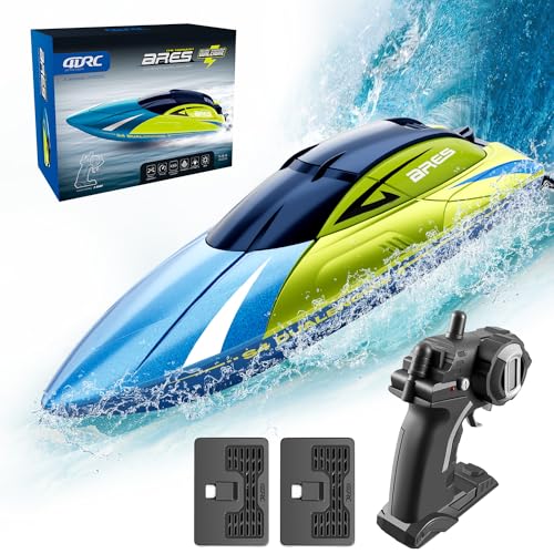 4DRC S4 RC Boot mit LED-Licht,ferngesteuertes Boot für Pools und Seen, 20+ km/h RC-Boot, 2,4-GHz-Rennboote, für Jungen Mädchen Erwachsene von 4DRC