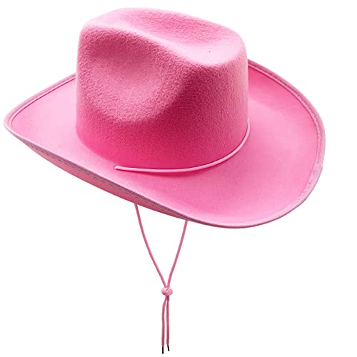 4E's Novelty Filz Rosa Cowboyhut für Damen & Herren - Rosa Cowgirl-Hut für Damen für Cowboy-Kostümzubehör, Erwachsenengröße Westernpartyhut von 4E's Novelty