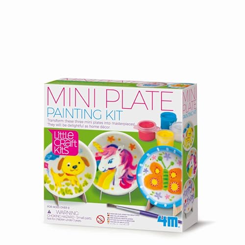 4M 404761 Little Craft Mini Plates Painting Kit, Multi Colour von 4M