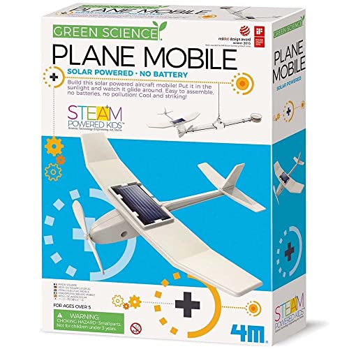 4M Green Science Solar Flieger Mobile – Umweltfreundliches Flugzeugmodell mit Sonnenenergieantrieb, nachhaltige Technologie für Kinder ab 8 Jahren von 4M