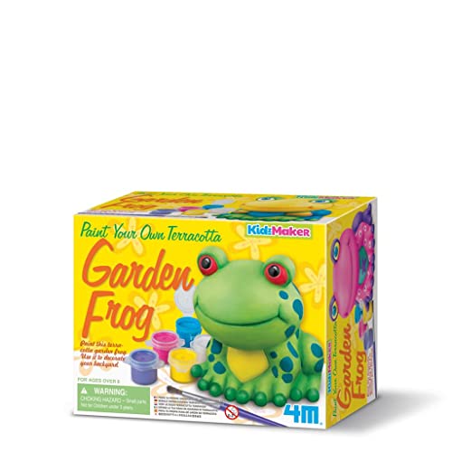 4M Paint Your Own Teracotta Garden Frog - Kunst- und Bastelset für Kinder ab 8 Jahren, Grün (404782) von 4M