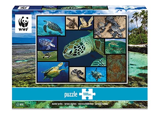 Ambassador 7230056 Meeresschildkröten, 1000 Teile Puzzle für Erwachsene und Kinder ab 10 Jahren, WWF, Tierpuzzle von 4M