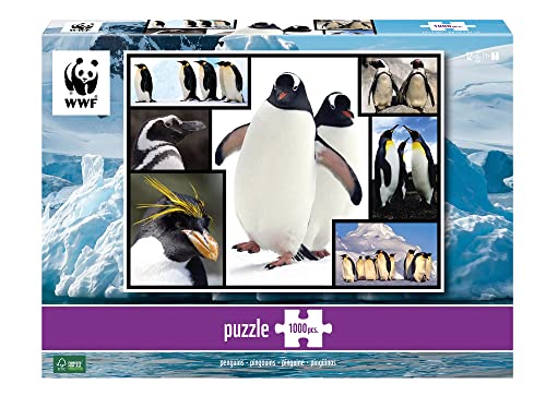 Ambassador 7230059 Pinguine, 1000 Teile Puzzle für Erwachsene und Kinder ab 10 Jahren, WWF, Tierpuzzle von 4M