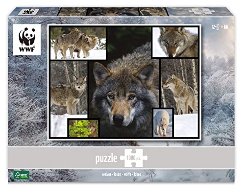 Ambassador 7230061 Wölfe, 1000 Teile Puzzle für Erwachsene und Kinder ab 10 Jahren, WWF, Tierpuzzle von 4M