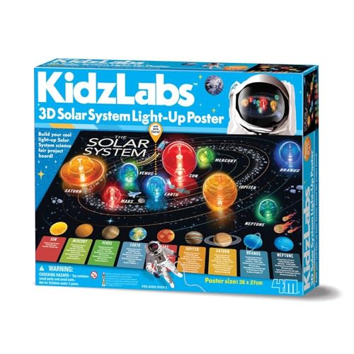 4M - Beleuchtetes Sonnensystem | KidzLabs | Baue leuchtendes Sonnensystem-Modell | Kreativer Lernspaß | 68735 von 4M