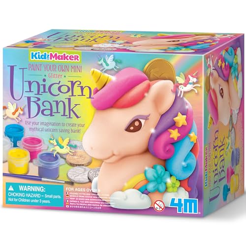 4M KidzMaker Paint Your Own Glitter Unicorn Bank von 4M