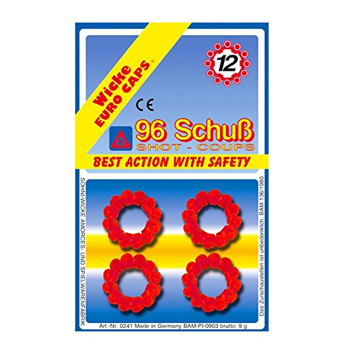 12-Schuss Munition, 96 Schuss Blisterkarte Munition Platzpatronen Knall Patronen von 4U-Onlinehandel