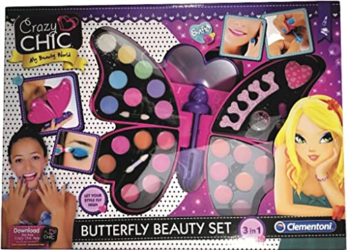 Clementoni Art & Craft, Crazy Chic-Schmetterlings-Make-up-Box, 6+ Jahre, 78236, Multicolor von Clementoni