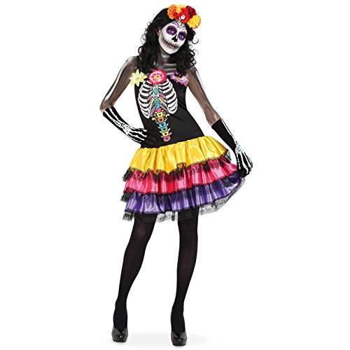 Kostüm Catrina Gr. 34 - 40 Totenkult Katrina La Mexiko Halloween Fasching Karneval 36 von 4U-Onlinehandel