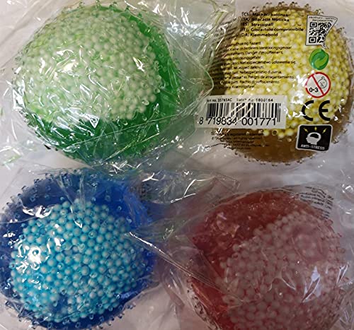 Quetsch-Ball mit kleine Schneebälle Ø7cm 4-Fach Sortiert, Ball Quetschball Knetball Knautschball von 4er Set