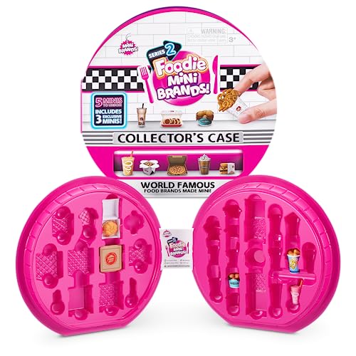 Foodie Mini Brands Series 2 Collector's Case by ZURU - Kids Toy, Includes Real Miniature Fast Food Brands Collectibles, 5 Mystery Minis/3 Exclusive Minis and Collector's Case for Display and Storage von Mini Brands